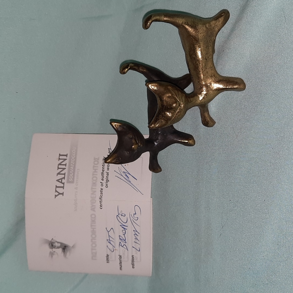Bronze Cats Sculpture by Artist Yianni Souvatzoglou